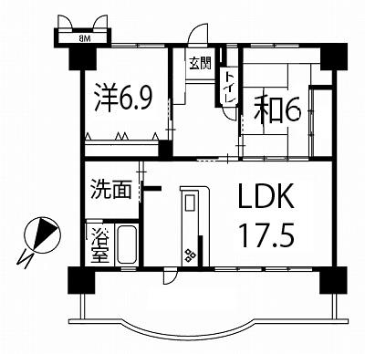 Floor plan. 2LDK, Price 11.8 million yen, Footprint 76 sq m , Balcony area 20.68 sq m