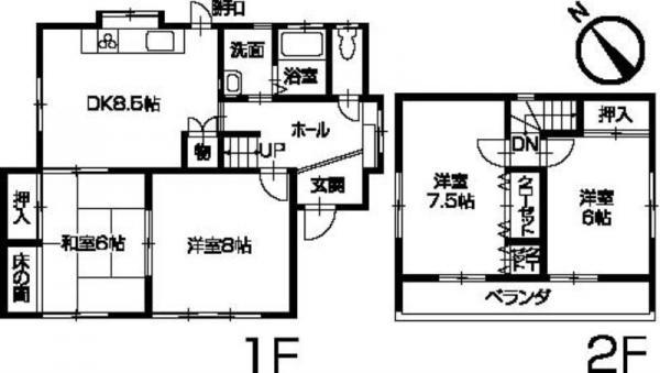 Floor plan. 7.8 million yen, 4LDK, Land area 238.12 sq m , Building area 102.75 sq m