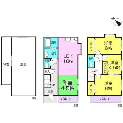 Floor plan. 27.5 million yen, 4LDK, Land area 68.05 sq m , Building area 122.43 sq m