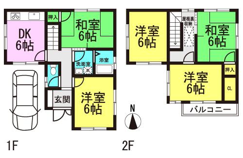 Floor plan. 18,800,000 yen, 5DK, Land area 71.54 sq m , Building area 81 sq m