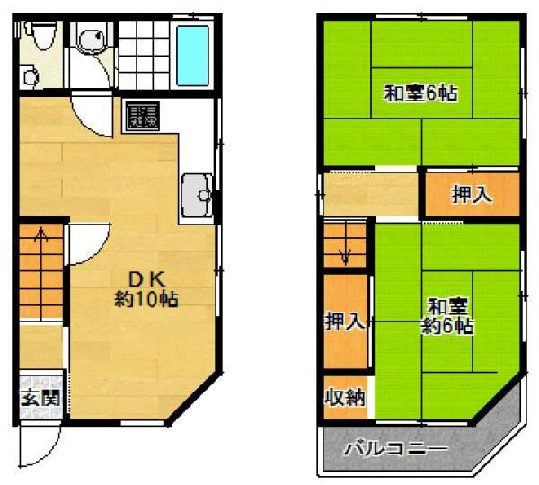 Floor plan. 8.8 million yen, 2DK, Land area 41.32 sq m , Building area 51.02 sq m