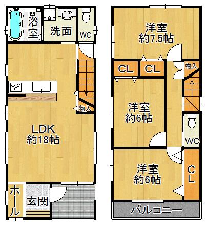 Building plan example (floor plan). Building plan example Building price 13.8 million yen, Building area 89.10 sq m