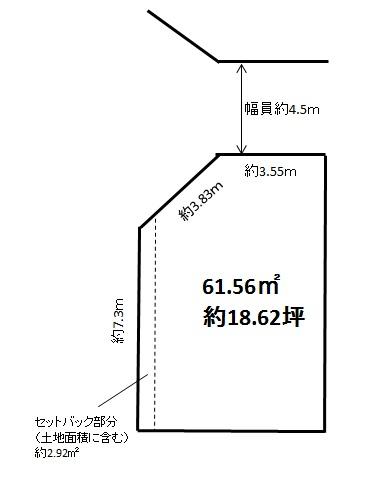 Compartment figure. Land price 13,900,000 yen, Land area 61.56 sq m