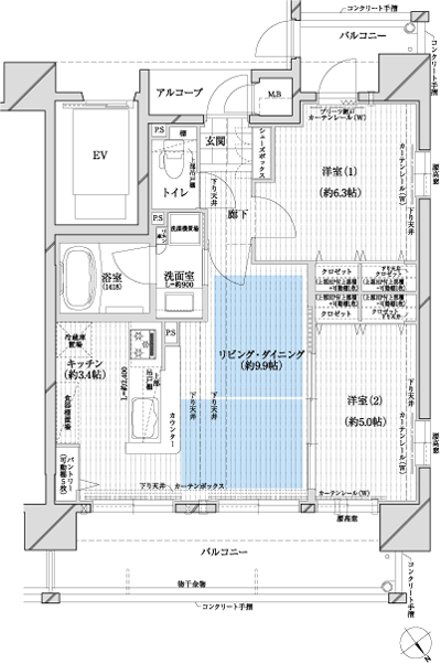 Floor: 2LDK, occupied area: 54.81 sq m, Price: 23,900,000 yen ~ 28,900,000 yen