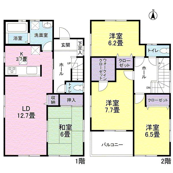 Floor plan. (No. 4 locations), Price 39,800,000 yen, 4LDK, Land area 105 sq m , Building area 105.37 sq m