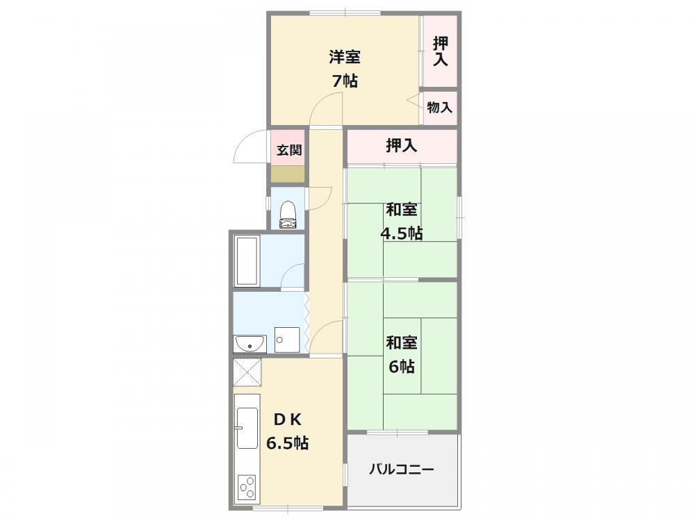 Floor plan. 4DK, Price 8.8 million yen, Occupied area 62.14 sq m , Floor plan of the room of the balcony area 5.39 sq m 4DK!