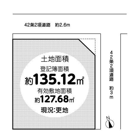Compartment figure. Land price 16.1 million yen, Land area 135.12 sq m land drawings