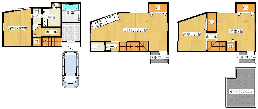 Floor plan. 23.8 million yen, 3LDK, Land area 54.3 sq m , Building area 78.96 sq m   ◆ Floor plan