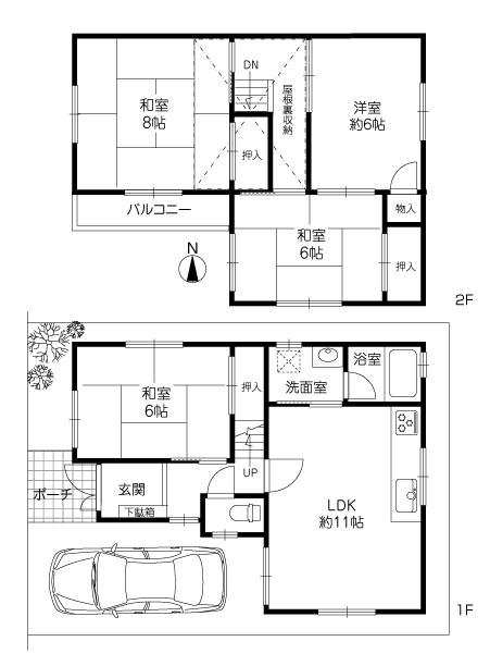 Floor plan. 19,800,000 yen, 4LDK, Land area 70.48 sq m , Building area 82.28 sq m