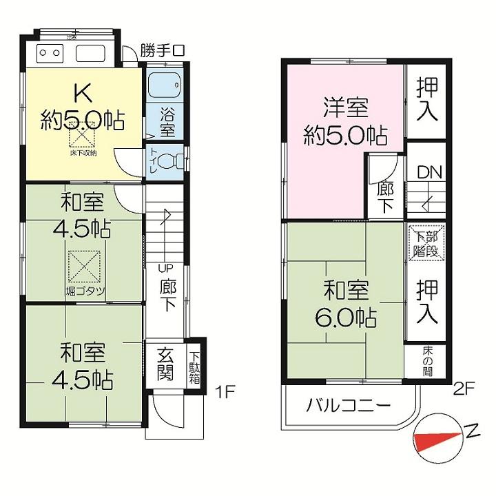 Floor plan. 11.8 million yen, 4K, Land area 50.79 sq m , Building area 56.13 sq m