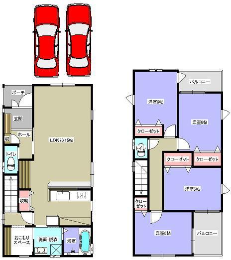 Floor plan. 39,800,000 yen, 4LDK, Land area 112.3 sq m , Building area 108.06 sq m