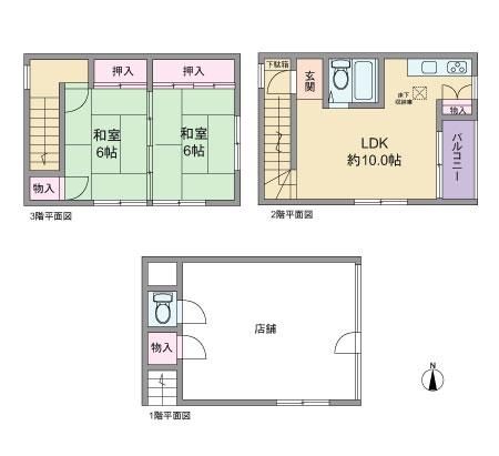 Floor plan. 14.8 million yen, 2LDK, Land area 41.29 sq m , Building area 84 sq m