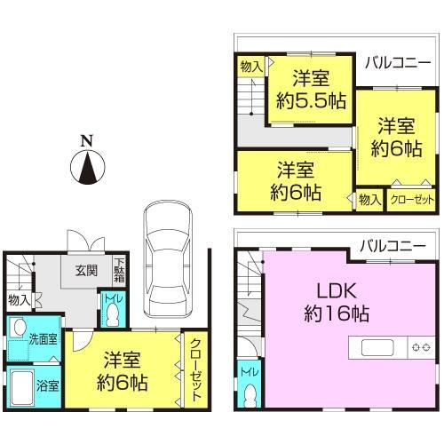 Floor plan. 2010 May Built Room was based on 4LDK we have room renovation white ☆