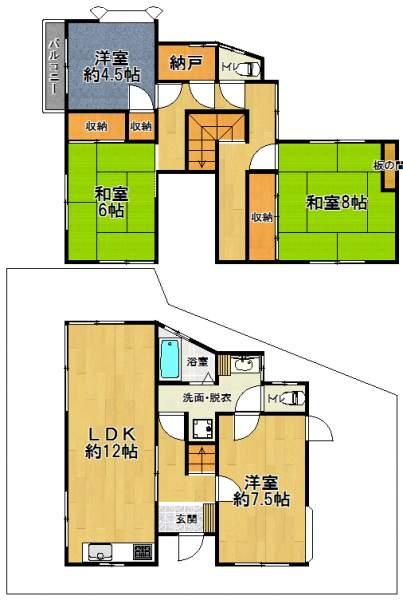 Floor plan. 20,900,000 yen, 4LDK, Land area 83.26 sq m , Building area 94.44 sq m