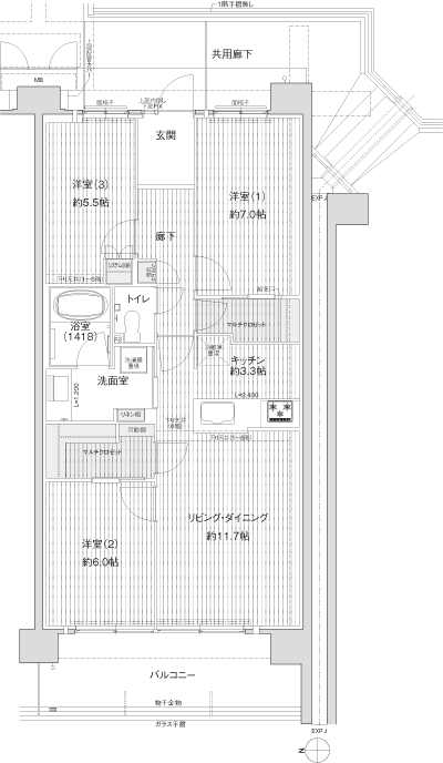 Floor: 3LDK + multi-closet, the occupied area: 76.86 sq m, Price: 31,380,000 yen