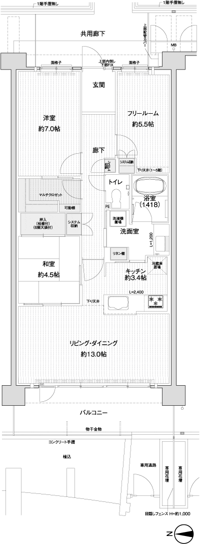 Floor: 2LDK + F + multi-closet, the occupied area: 78.75 sq m, Price: 29,880,000 yen