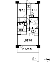 Floor: 2LDK + F + multi-closet, the occupied area: 78.75 sq m, Price: 29,880,000 yen
