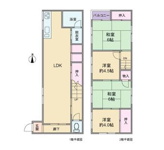 Floor plan. 11.8 million yen, 4LDK, Land area 67.12 sq m , Building area 80.41 sq m floor plan