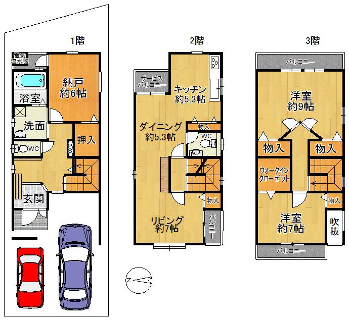 Floor plan. 23.8 million yen, 3LDK, Land area 83.08 sq m , Building area 115.92 sq m