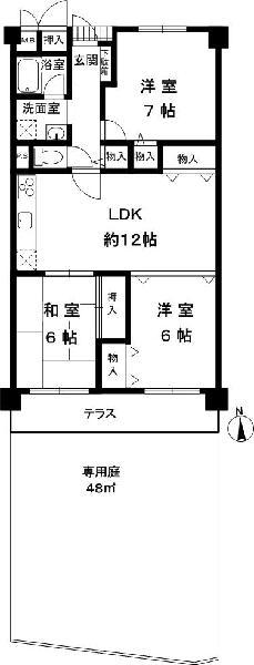 Floor plan. 3LDK, Price 12.3 million yen, Occupied area 70.56 sq m