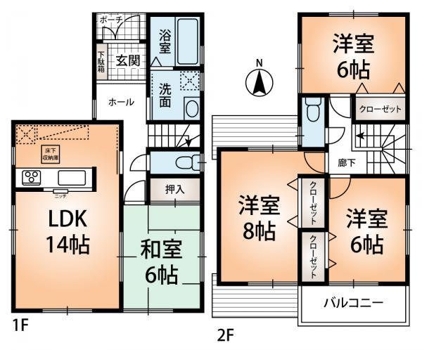 Floor plan. 33,800,000 yen, 4LDK, Land area 100.16 sq m , Building area 95.58 sq m Property floor plan