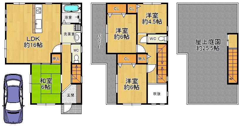 Floor plan. 27,800,000 yen, 4LDK, Land area 88.99 sq m , Building area 98.01 sq m