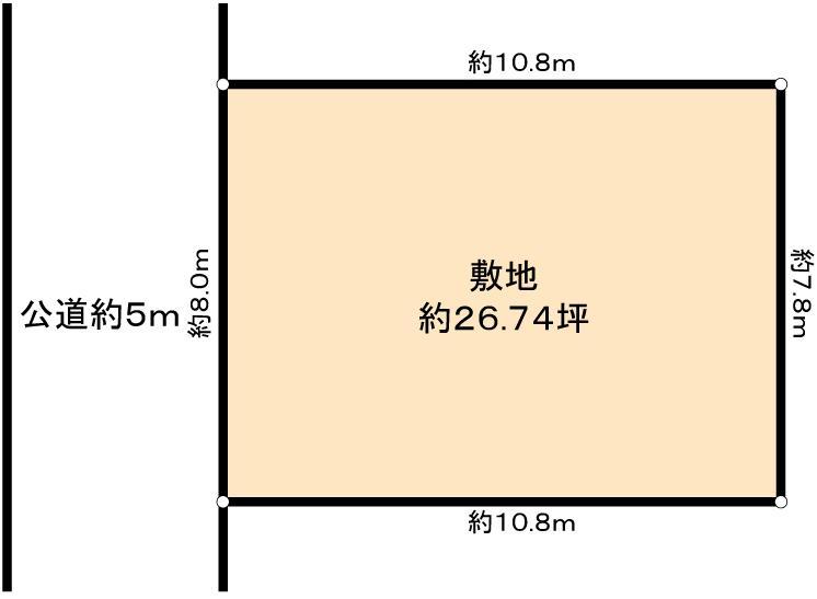 Compartment figure. Land price 22 million yen, Land area 88.4 sq m