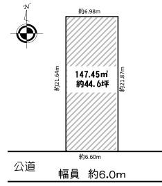 Compartment figure. Land price 28.8 million yen, Land area 147.45 sq m