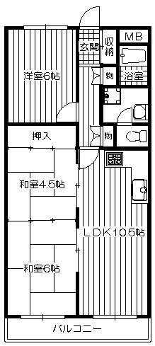 Floor plan. 3LDK, Price 14.8 million yen, Occupied area 62.79 sq m , Balcony area 7.84 sq m