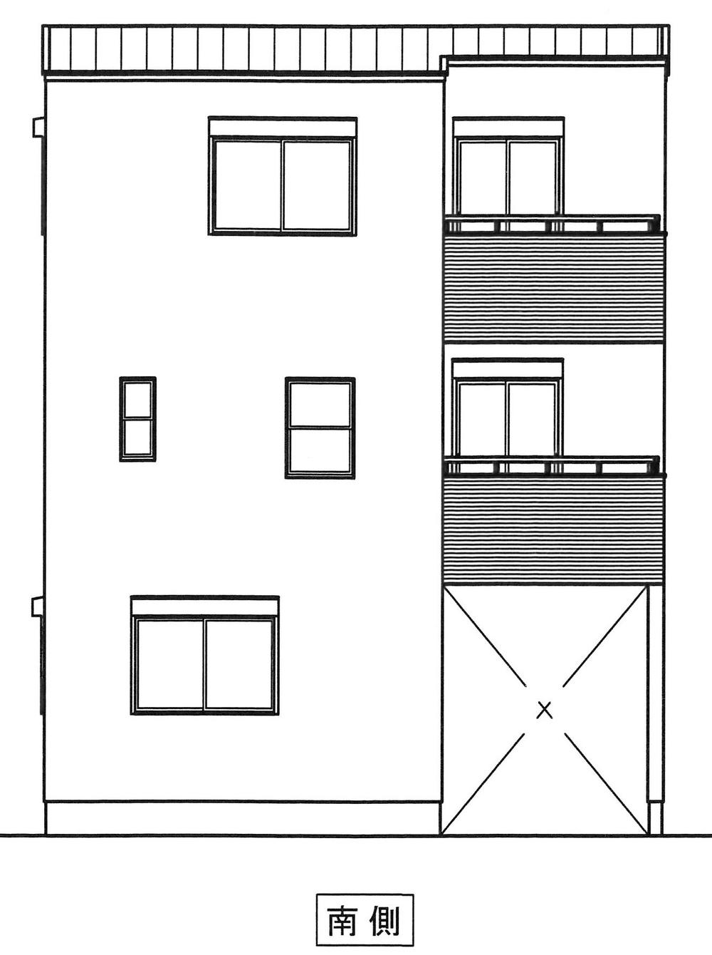 Rendering (appearance). South side elevational view