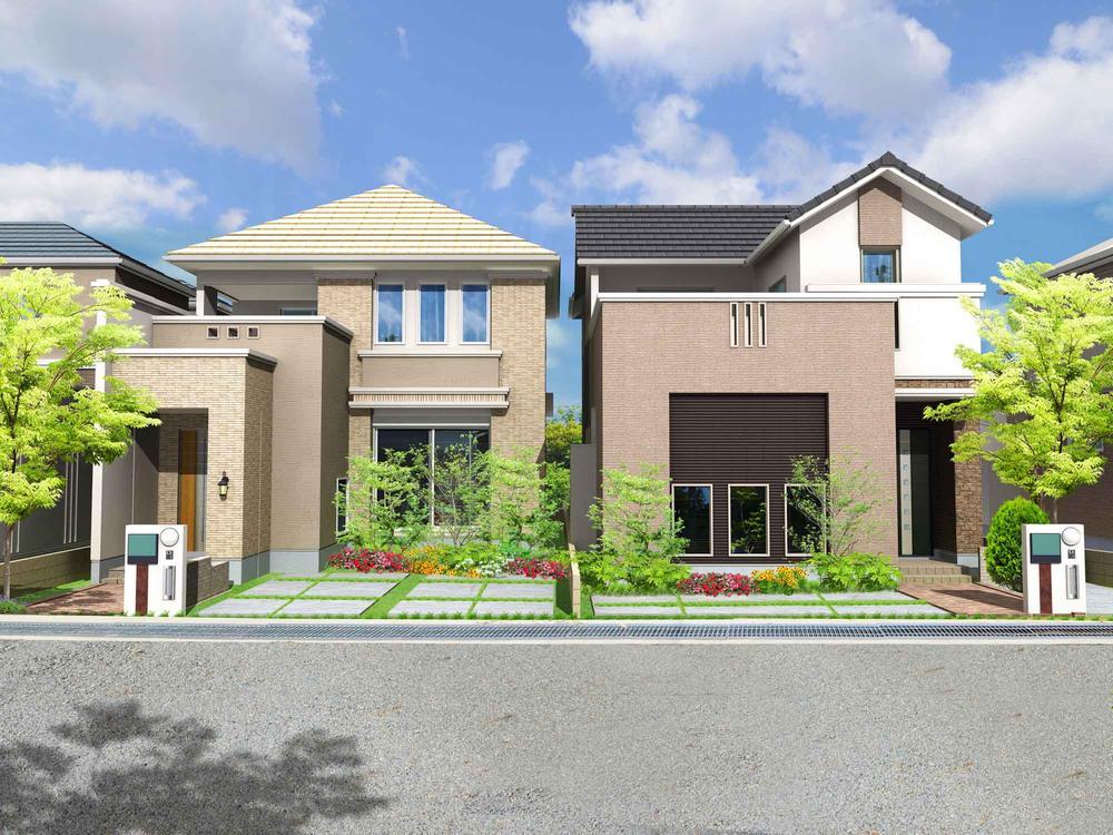 Rendering (appearance). In a residential area in a quiet kind of low-rise, Elegant, When the design is also timeless until. Cityscape Rendering CG image. 