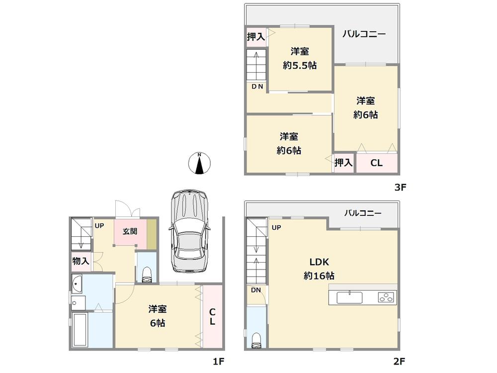Floor plan. 23.8 million yen, 4LDK, Land area 69.11 sq m , Building area 105.7 sq m