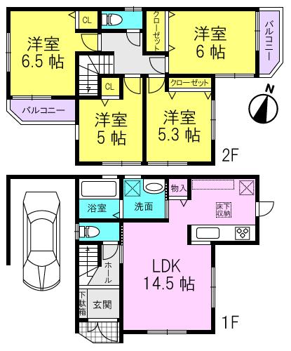 Floor plan. 32,800,000 yen, 4LDK, Land area 80.26 sq m , Building area 99.01 sq m