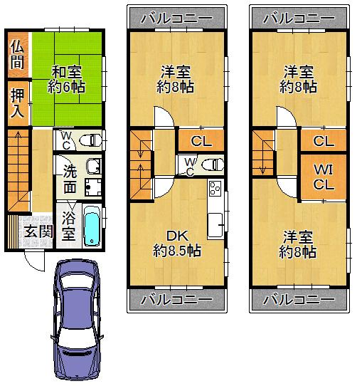 Floor plan. 26,800,000 yen, 4DK, Land area 65.84 sq m , Building area 102.67 sq m