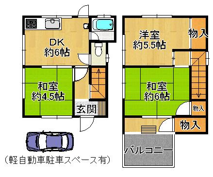 Floor plan. 13.8 million yen, 3DK, Land area 52.91 sq m , Building area 50.22 sq m