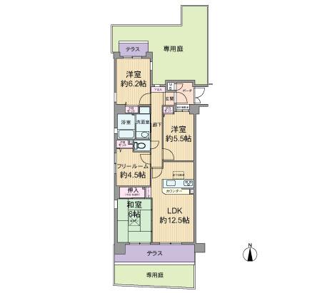 Floor plan. 3LDK + S (storeroom), Price 23,300,000 yen, Occupied area 74.76 sq m , Balcony area 11.4 sq m floor plan