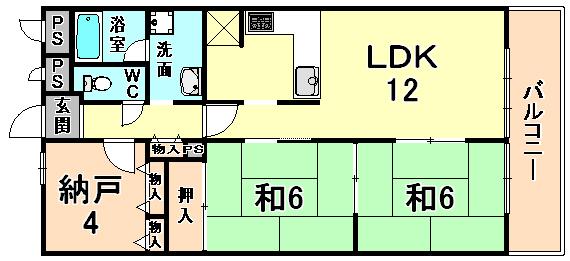 Floor plan. 2LDK+S, Price 14.8 million yen, Footprint 66 sq m , Balcony area 9 sq m