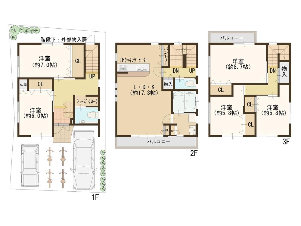 Floor plan. 46 million yen, 5LDK, Land area 97.28 sq m , Building area 135.8 sq m spacious 5LDK!