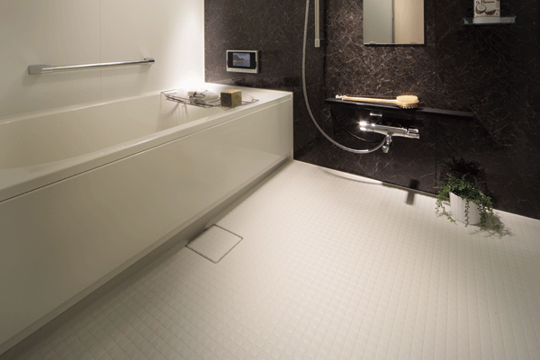 Bathing-wash room.  [Low-floor type tub] Adopt a low-floor type unit bus with reduced Matagi of the tub to about 460mm. Steps of the entrance has also been consideration to safety lost (same specifications)