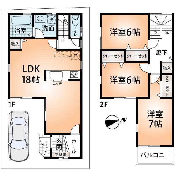 Floor plan. 26,800,000 yen, 3LDK, Land area 81.43 sq m , It is a building area of ​​89.1 sq m solar panels standard equipment of the property. Monthly electric bill, It is profitable. 