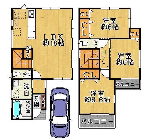 Other. No. 2 place 3LDK3130 yen Site area 80.03 sq m Building area 86.46 sq m Facing south