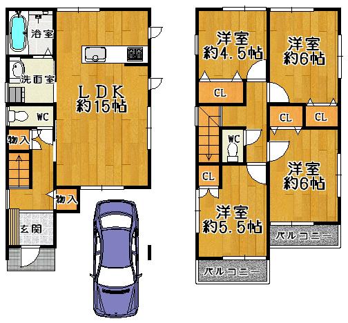 Other. No. 1 destination 4LDK3180 yen Site area 80.03 sq m Building area 97.19 sq m Facing south