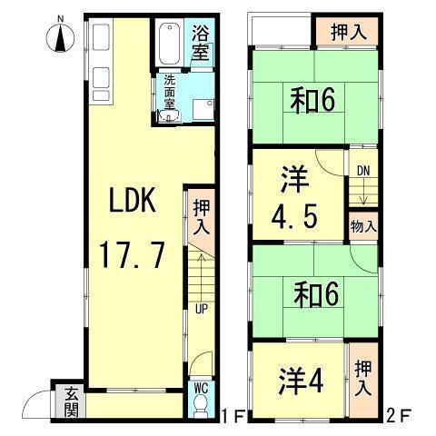 Floor plan. 11.8 million yen, 4LDK, Land area 67.12 sq m , Building area 80.41 sq m