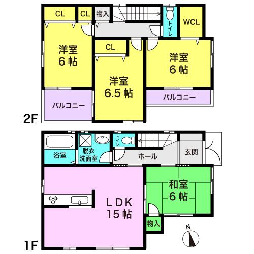 Floor plan. 29,800,000 yen, 4LDK, Land area 109.5 sq m , Building area 94.77 sq m