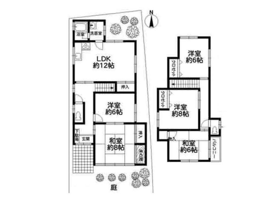 Floor plan. 21,800,000 yen, 5LDK, Land area 146.08 sq m , There is a building area of ​​109.72 sq m land area more than 44 square meters