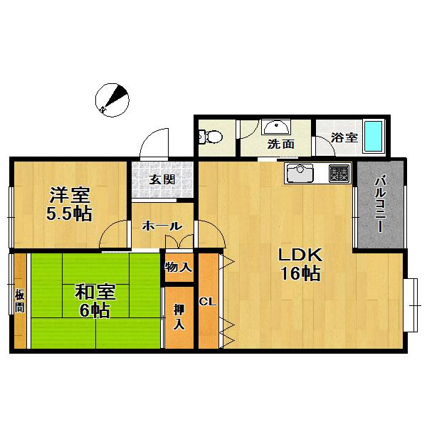 Floor plan. 3DK, Price 6.9 million yen, Occupied area 63.36 sq m , Balcony area 4.28 sq m