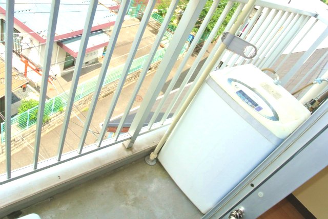 Balcony. Washing machine is put to here