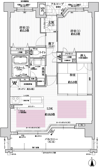 Floor: 3LDK, occupied area: 70.69 sq m, Price: 36,570,000 yen ・ 38,627,000 yen