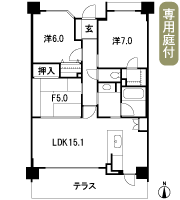 Floor: 2LDK + F, the area occupied: 73.32 sq m, Price: 38,203,000 yen
