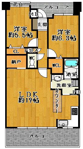 Floor plan. 3LDK, Price 24,800,000 yen, Occupied area 68.89 sq m , Floor plan can be changed on the balcony area 13.09 sq m 3LDK Interior renovation Pass
